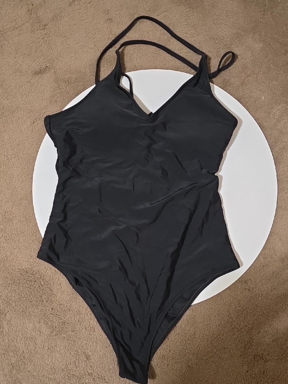Classic Black V-Neck One-Piece Swimsuit - Women's Swim